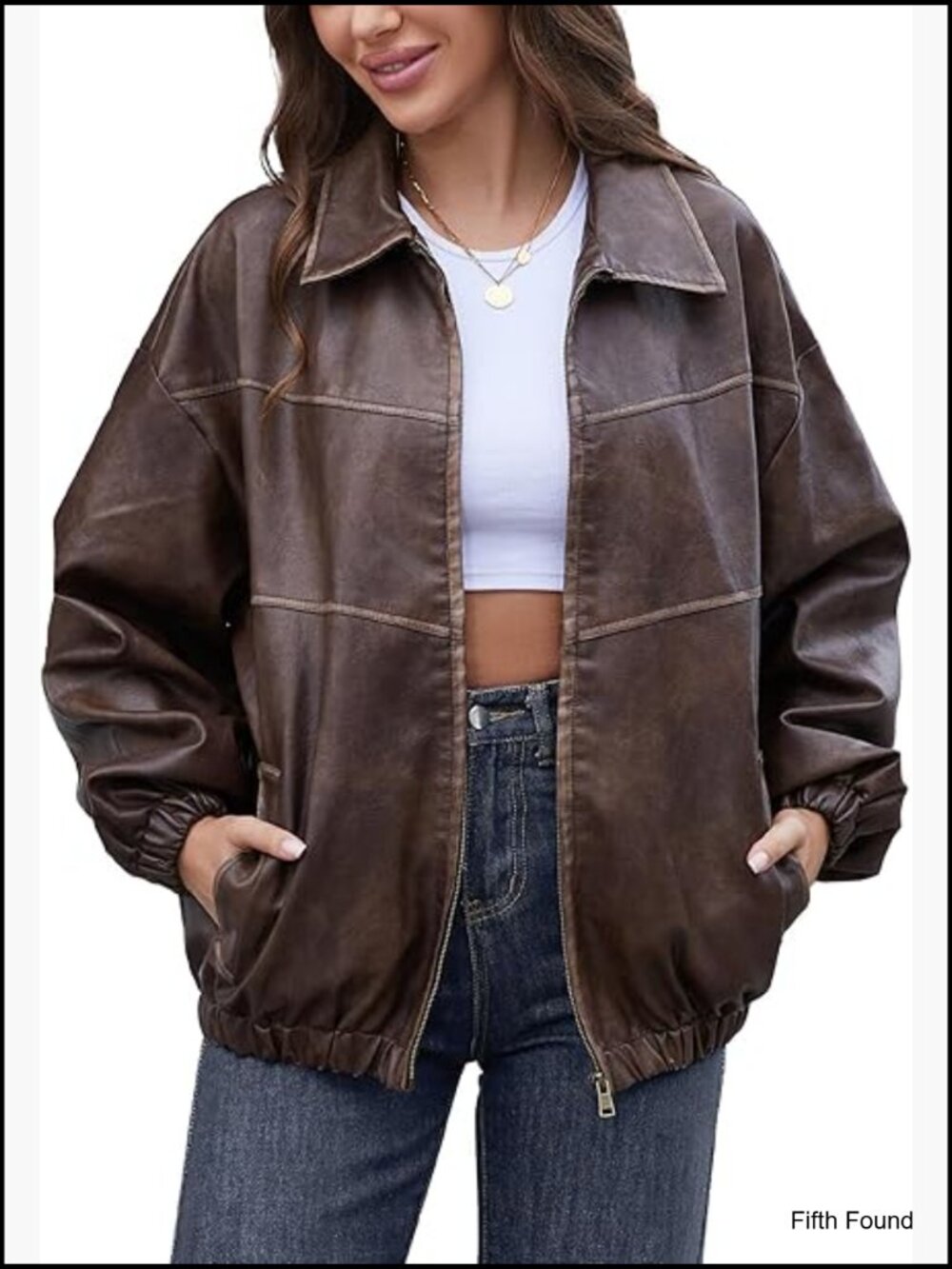 Oversized Y2K Faux Leather Motorcycle Jacket Plus Size Vintage Coat